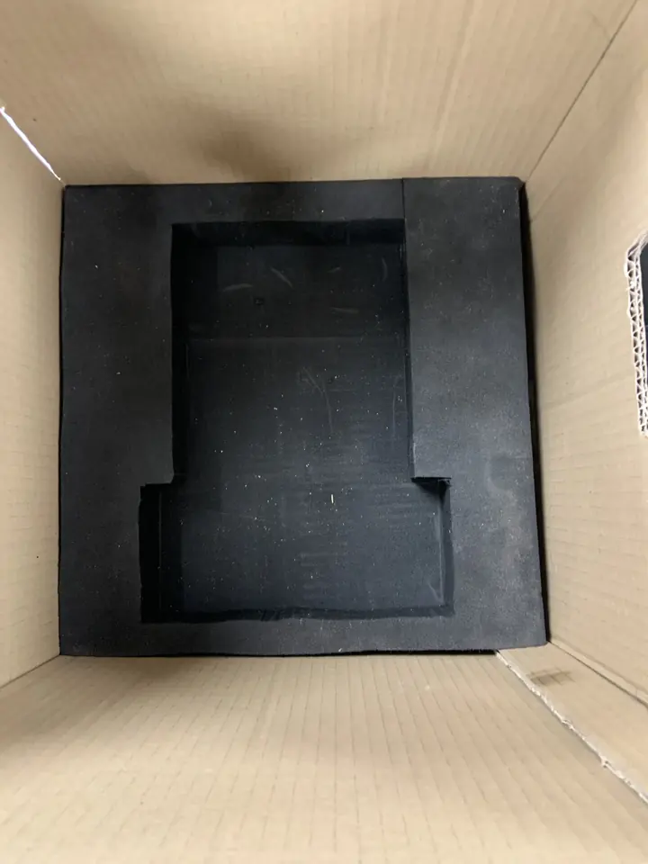 Prototype foam insert inside the box