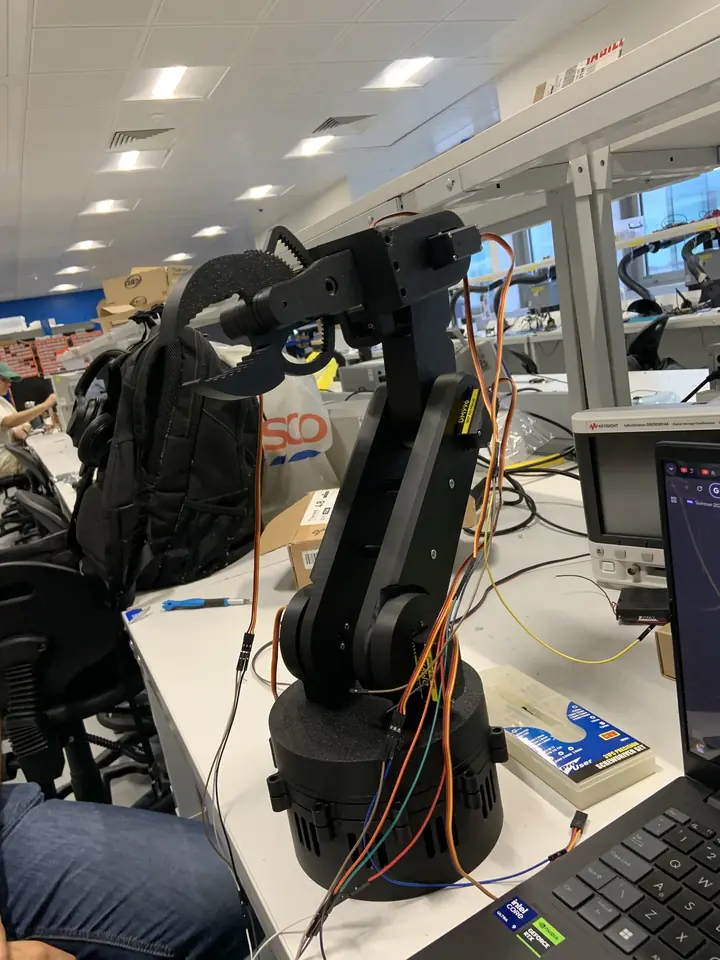Robot arm reaching forward