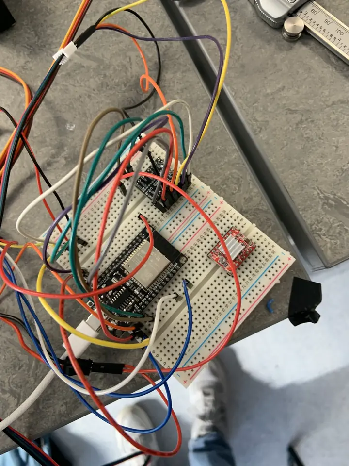 Breadboarded controller with jumper wiring